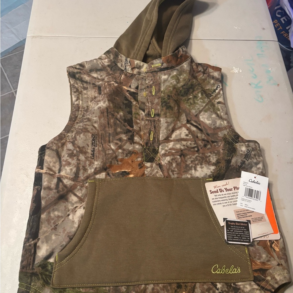 Cabela's Kids Woodland Camo Vest with Hood